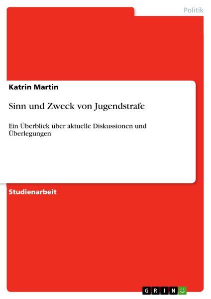 Produktbild: Sinn und Zweck von Jugendstrafe