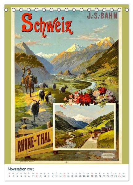 Produktbild: Schweizer Plakatkunst (Tischkalender 2026 DIN A5 hoch), CALVENDO Monatskalender