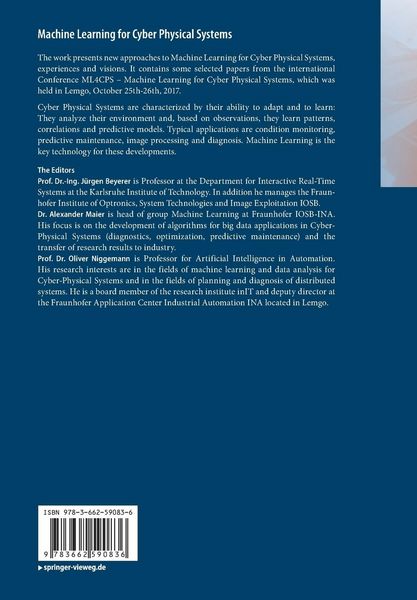 Produktbild: Machine Learning for Cyber Physical Systems