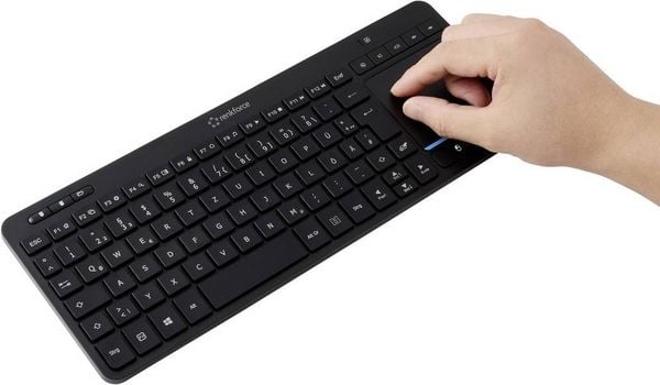 Produktbild: Renkforce RF-WLTKB-300 Kabellos Tastatur Deutsch, QWERTZ Schwarz Integriertes Touchpad