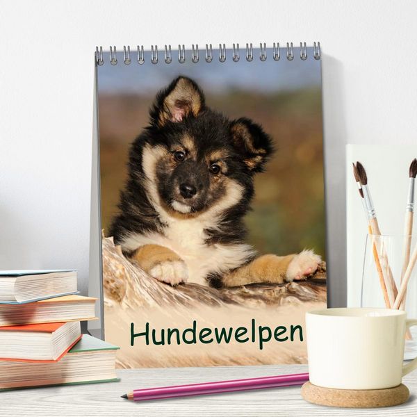 Produktbild: Hundewelpen (Tischkalender 2026 DIN A5 hoch), CALVENDO Monatskalender