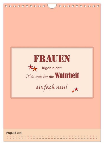 Produktbild: Was Mann &uuml;ber Frau wissen sollte und umgekehrt ... (Wandkalender 2026 DIN A4 hoch), CALVENDO Monatskalender