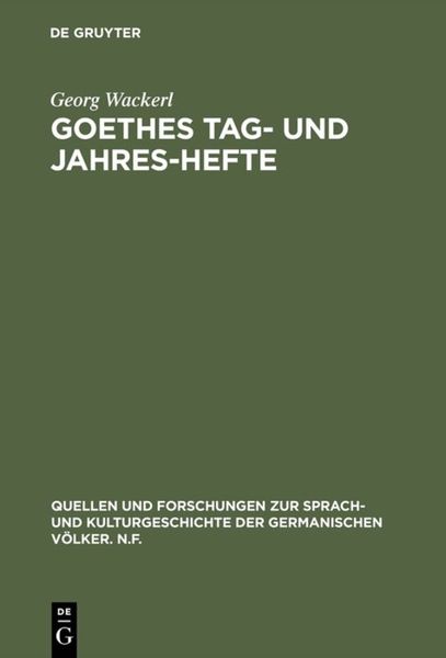 Produktbild: Goethes Tag- und Jahres-Hefte