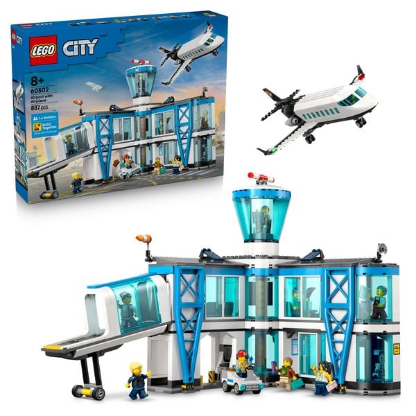 LEGO City 60502 Flughafen mit Flugzeug, Spielzeug für Kinder ab 8