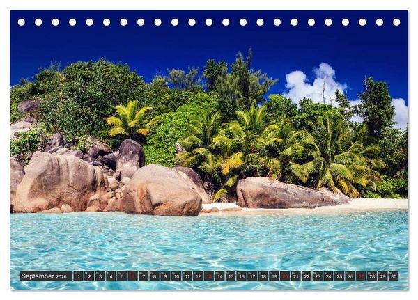 Produktbild: Seychellen &ndash; Traumstr&auml;nde im Paradies (Tischkalender 2026 DIN A5 quer), CALVENDO Monatskalender