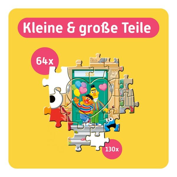 Produktbild: TEAMPUZZLE &ndash; Sesamstra&szlig;e &ndash; 194 Teile &ndash; Kinderpuzzle mit gro&szlig;en & kleinen Teilen