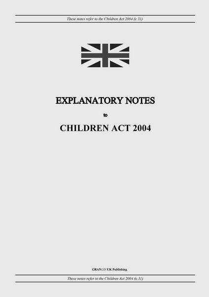 Produktbild: Explanatory Notes to Children Act 2004