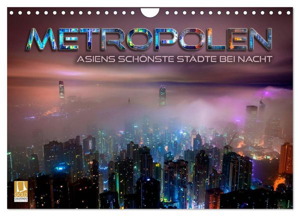 Produktbild: Metropolen - Asiens sch&ouml;nste St&auml;dte bei Nacht (Wandkalender 2027 DIN A4 quer), CALVENDO Monatskalender