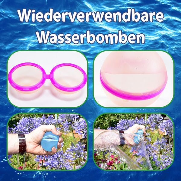 Produktbild: 3 nachhaltige Wasserbomben zum Wiederverwenden aus Silikon
