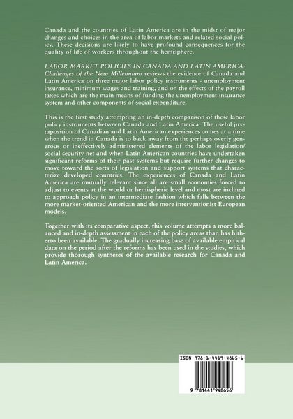 Produktbild: Labor Market Policies in Canada and Latin America: Challenges of the New Millennium