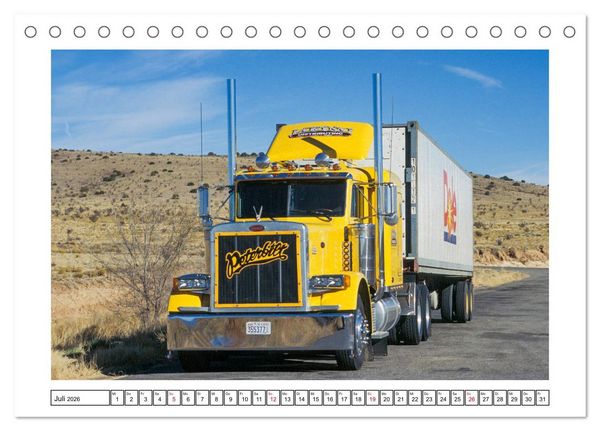 Produktbild: US-Trucks - Auf Achse in Amerika (Tischkalender 2026 DIN A5 quer), CALVENDO Monatskalender