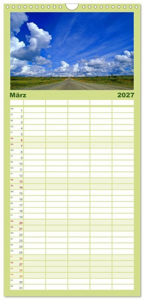Produktbild: Familienplaner 2027 - Sehnsucht Schweden - Sverige mit 5 Spalten (Wandkalender, 21 x 45 cm) CALVENDO