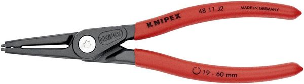 Knipex 48 11 J2 Seegeringzange Passend für (Seegeringzangen) Innenringe 19-60 mm Spitzenform (Details) gerade