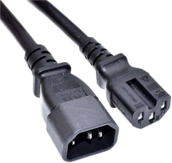 Produktbild: Akyga Strom Anschlusskabel [1x Kaltger&auml;te-Buchse C14 - 1x Kaltger&auml;te-Stecker C14] 1m Schwarz