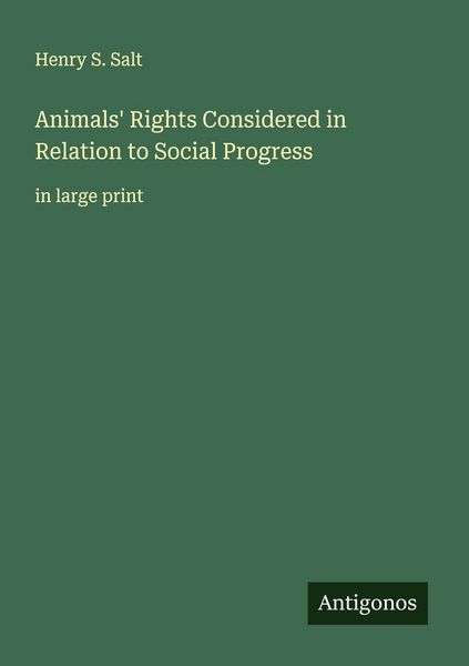 Produktbild: Animals' Rights Considered in Relation to Social Progress