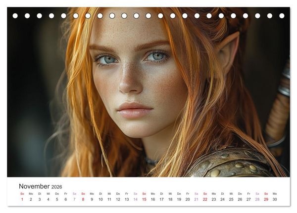 Produktbild: Von Elfen, Drachen und Zauberern - Ein Blick in fantastische Welten (Tischkalender 2026 DIN A5 quer), CALVENDO Monatskalender