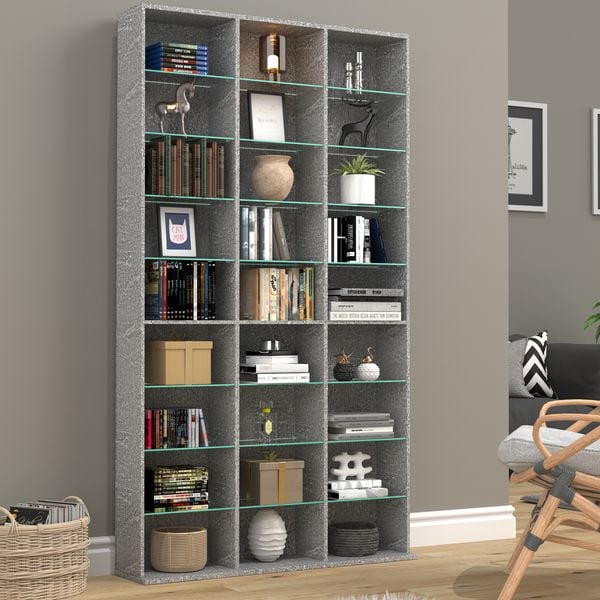 Holz CD DVD Standregal Bücherregal Regal Zilas XL