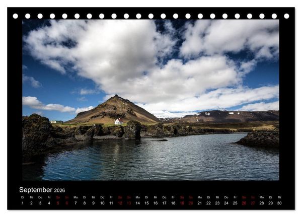 Produktbild: Island - Eine Reise in Bildern (Tischkalender 2026 DIN A5 quer), CALVENDO Monatskalender