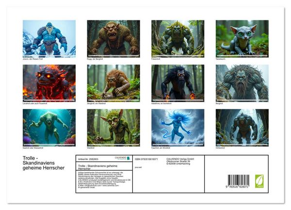 Produktbild: Trolle - Skandinaviens geheime Herrscher (Wandkalender 2026 DIN A3 quer), CALVENDO Monatskalender