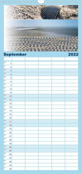 Produktbild: Familienplaner K&uuml;stenstreifen an der Nordsee (Wandkalender 2022 , 21 cm x 45 cm, hoch)