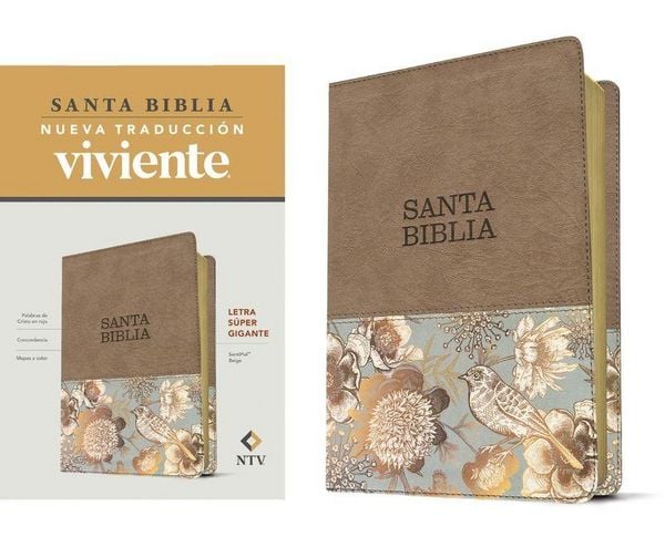 Produktbild: Santa Biblia Ntv, Letra S&uacute;per Gigante (Sentipiel, Beige, Letra Roja)