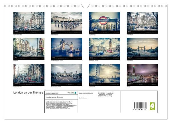Produktbild: London an der Themse (Wandkalender 2027 DIN A3 quer), CALVENDO Monatskalender