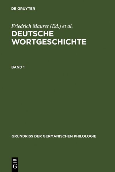 Produktbild: Deutsche Wortgeschichte. Band 1