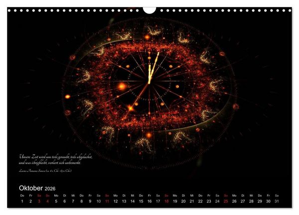 Produktbild: Zeit 2026 - Grafiken und Zitate (Wandkalender 2026 DIN A3 quer), CALVENDO Monatskalender