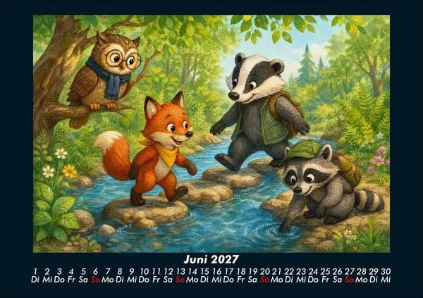 Produktbild: Waldtiere - Abenteuer im Jahreswald 2027 Fotokalender DIN A5