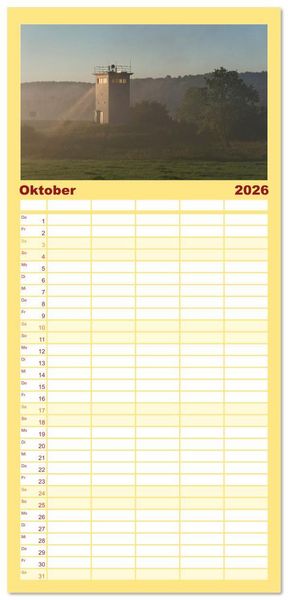 Produktbild: Familienplaner 2026 - Flusslandschaft Elbe mit 5 Spalten (Wandkalender, 21 x 45 cm) CALVENDO
