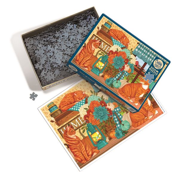 Produktbild: COBBLE HILL PUZZLES - K&uuml;rbisbeet-Katzen 500 Teile