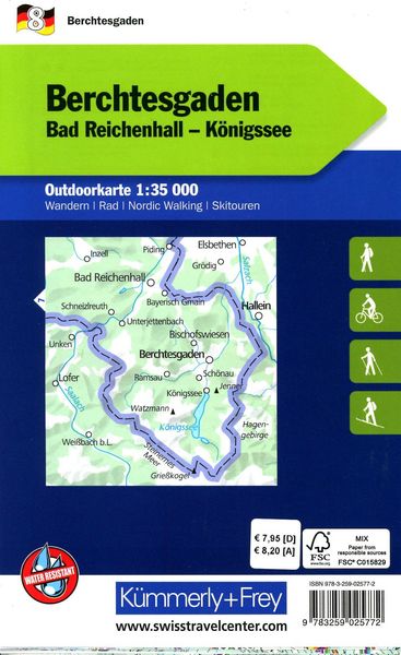 Produktbild: K&uuml;mmerly+Frey Outdoorkarte Deutschland 8 Berchtesgaden 1:35.000