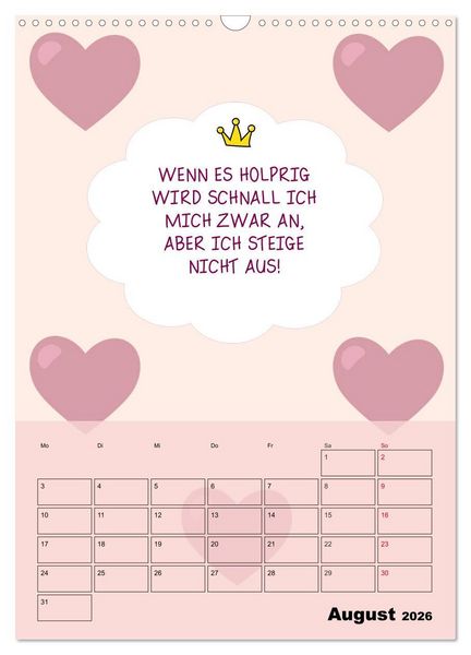 Produktbild: K&ouml;nigin &uuml;ber alles! Typokalender f&uuml;r starke Frauen (Wandkalender 2026 DIN A3 hoch), CALVENDO Monatskalender