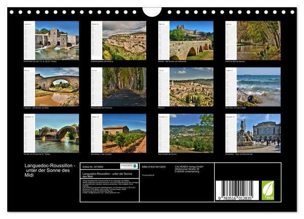 Produktbild: Languedoc-Roussillon - unter der Sonne des Midi (Wandkalender 2026 DIN A4 quer), CALVENDO Monatskalender