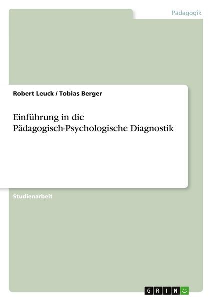 Produktbild: Einf&uuml;hrung in die P&auml;dagogisch-Psychologische Diagnostik
