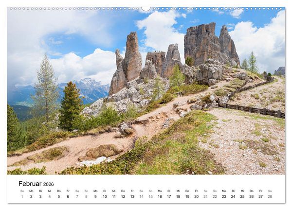 Produktbild: Wanderziele S&uuml;dtiroler Dolomiten - Region Gadertal und Buchenstein (hochwertiger Premium Wandkalender 2026 DIN A2 quer), Kunstdruck in Hochglanz