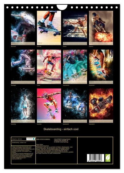 Produktbild: Skateboarding - einfach cool (Wandkalender 2026 DIN A4 hoch), CALVENDO Monatskalender