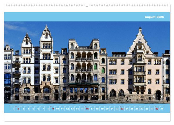 Produktbild: Leipzig Fassade 2026 (hochwertiger Premium Wandkalender 2026 DIN A2 quer), Kunstdruck in Hochglanz