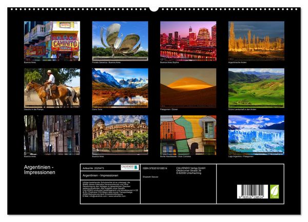 Produktbild: Argentinien - Impressionen (hochwertiger Premium Wandkalender 2026 DIN A2 quer), Kunstdruck in Hochglanz