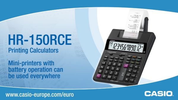 Casio HR-150 RCE Druckender Tischrechner Schwarz Display (Stellen