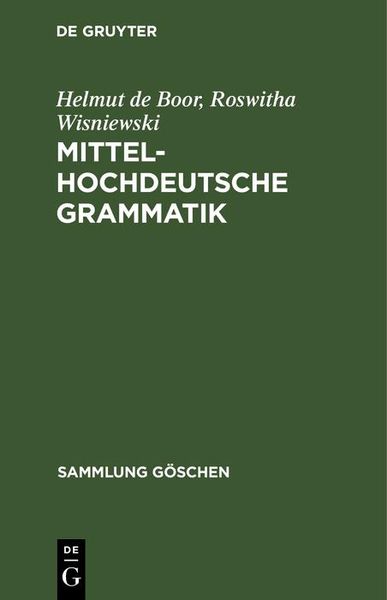 Produktbild: Mittelhochdeutsche Grammatik