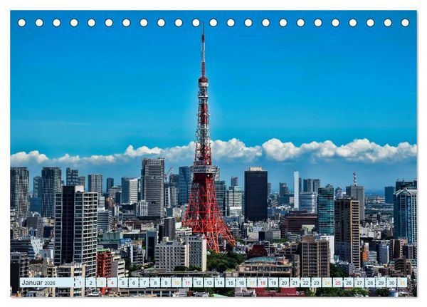 Produktbild: Tokio - Hightech und Menschenmassen (Tischkalender 2026 DIN A5 quer), CALVENDO Monatskalender