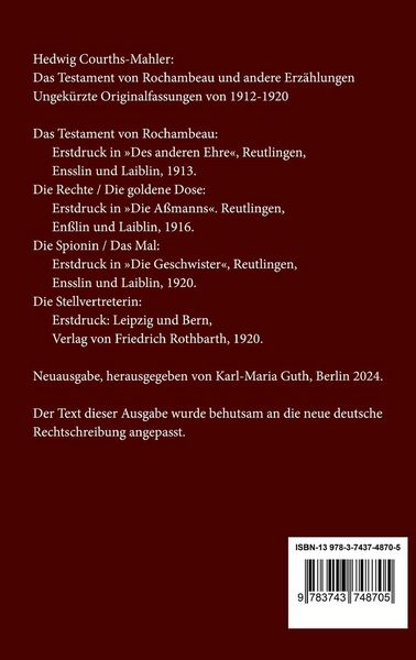 Produktbild: Das Testament von Rochambeau / Die Rechte / Die goldene Dose / Die Spionin / Das Mal / Die Stellvertreterin
