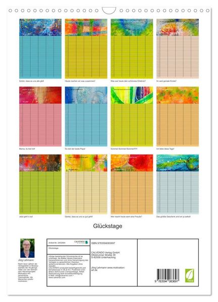Produktbild: Gl&uuml;ckstage (Wandkalender 2027 DIN A3 hoch), CALVENDO Monatskalender
