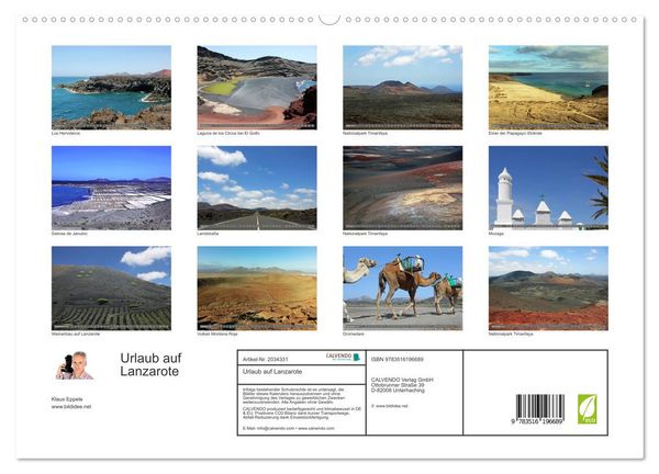 Produktbild: Urlaub auf Lanzarote (hochwertiger Premium Wandkalender 2026 DIN A2 quer), Kunstdruck in Hochglanz