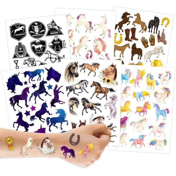 Produktbild: 100 Kinder-Tattoos 'Pferde'