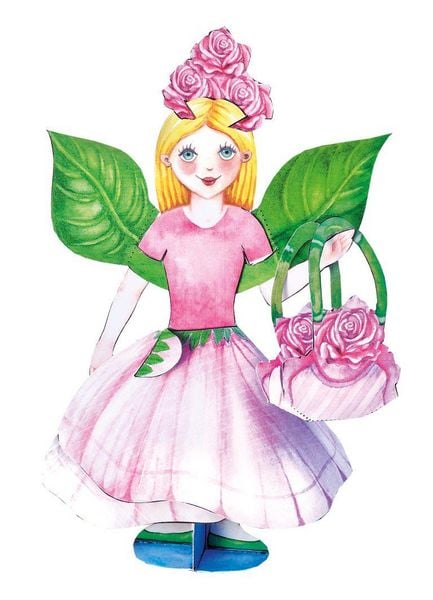 Produktbild: Bl&uuml;ten Anziehpuppen aus Papier basteln Bastelbogen Ausschneidebogen