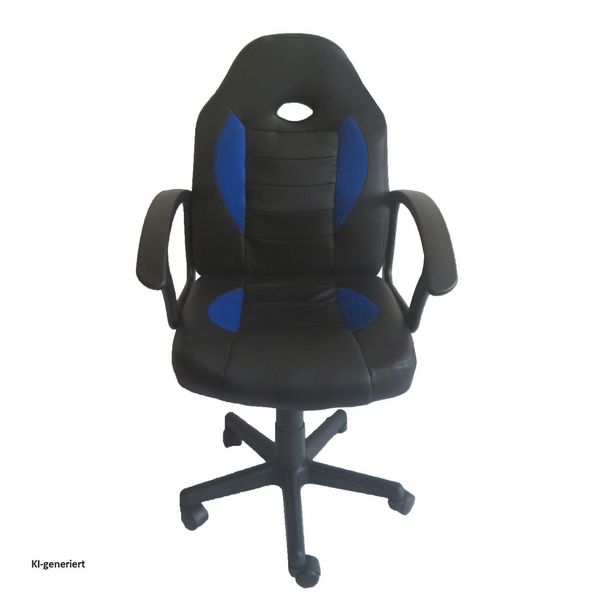 Produktbild: HTI-Living Schreibtischstuhl Junior h&ouml;henverstellbar ergonomischer Drehstuhl Schwarz-Blau