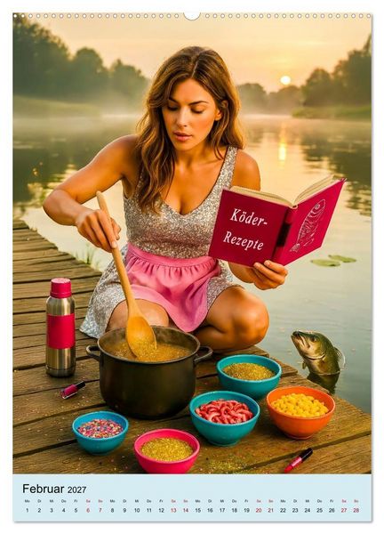 Produktbild: Angeln mit Biss - Lustiger Kalender f&uuml;r Angler mit Charme (hochwertiger Premium Wandkalender 2027 DIN A2 hoch), Kunstdruck in Hochglanz
