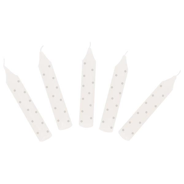 Geburtstagskerzen-Set, grau gepunktet ( für Geburtstagskränze 106,Geburtstagskränze 108,55985,60721,60726,60706)